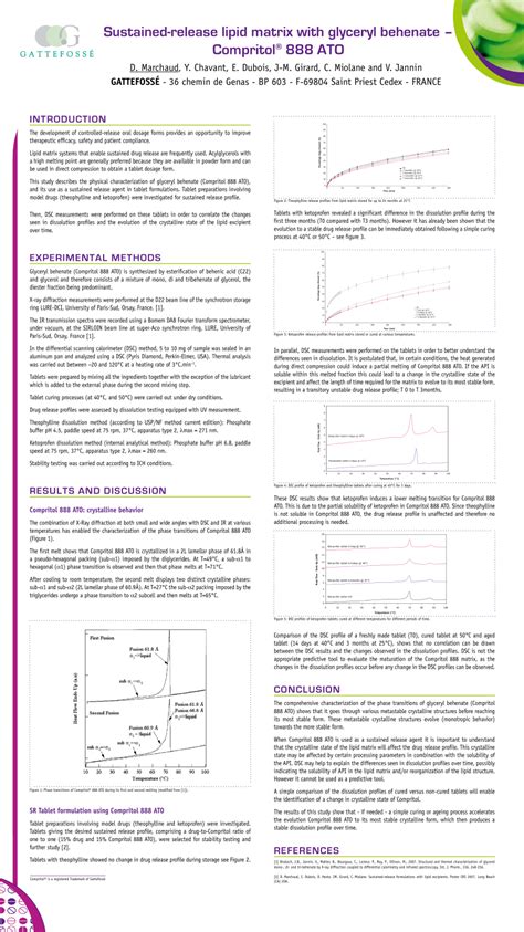 (PDF) Compritol®888 ATO a Lipid Excipient for Sustained .